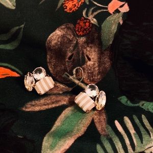 J. Crew Ribbon-and-Stone Cluster Earrings